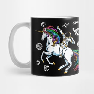 astronaut riding unicorn universe Mug